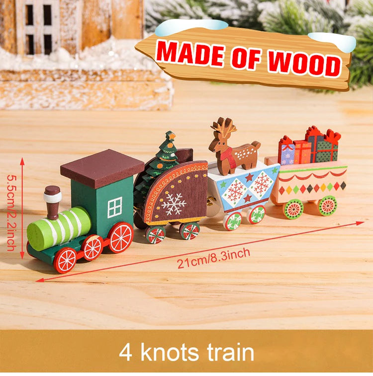 Christmas Plastic/Wooden Train Merry Cristmas Ornaments Christmas Decor For Home 2024 Xmas Tree Decor Noel Navidad NewYear Gifts