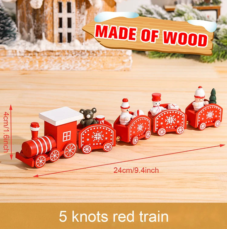 Christmas Plastic/Wooden Train Merry Cristmas Ornaments Christmas Decor For Home 2024 Xmas Tree Decor Noel Navidad NewYear Gifts