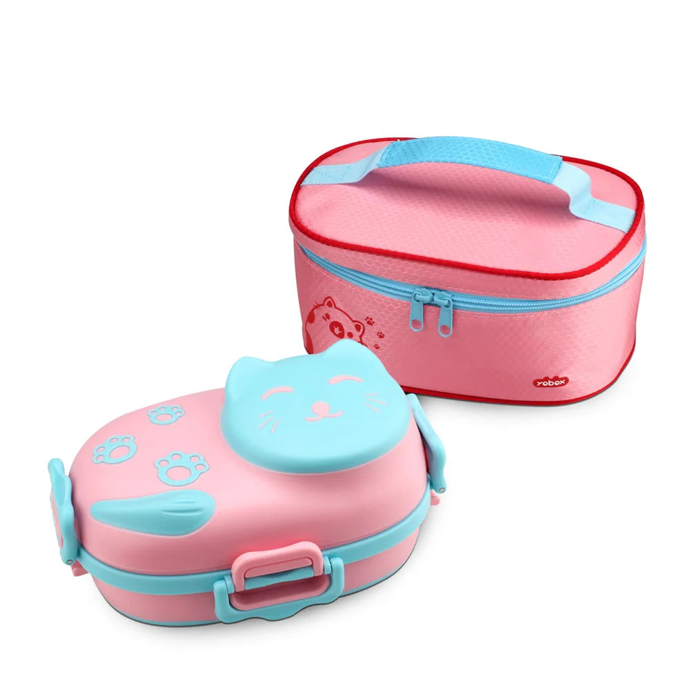 Thermos Bowl 304 Stainless Steel Cartoon Tableware Children's Lunch Box Portable Food Bowl and Spoon Set Lunch Bag for Food