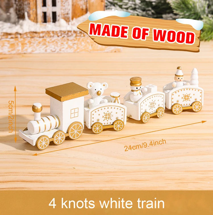 Christmas Plastic/Wooden Train Merry Cristmas Ornaments Christmas Decor For Home 2024 Xmas Tree Decor Noel Navidad NewYear Gifts