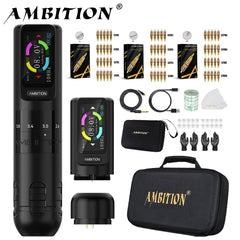 Ambition Seher Wireless Tattoo Machine Pen Kit 2.2-4.2mm Adjustable Stroke 2400mAh Capacity