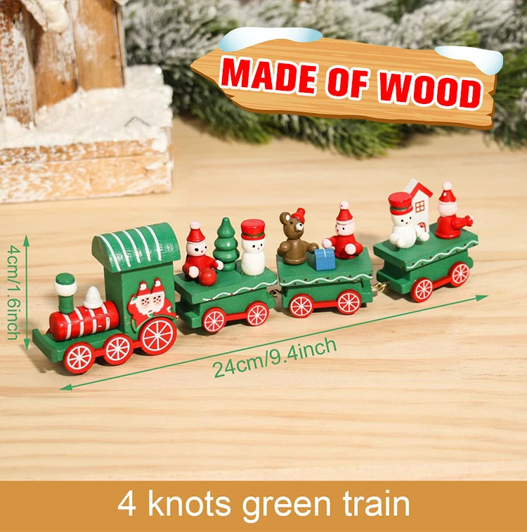 Christmas Plastic/Wooden Train Merry Cristmas Ornaments Christmas Decor For Home 2024 Xmas Tree Decor Noel Navidad NewYear Gifts