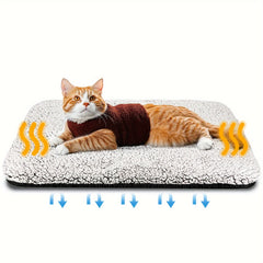 Self Warming Cat Bed, Soft Cat Dog Pet Heating Pad for Indoor Outdoor, Washable Non-Slip Heated Cat Mat Thermal Blanket