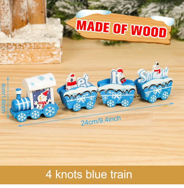 Christmas Plastic/Wooden Train Merry Cristmas Ornaments Christmas Decor For Home 2024 Xmas Tree Decor Noel Navidad NewYear Gifts