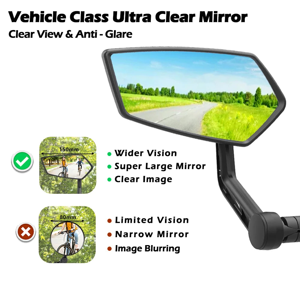 EasyDo Bicycle Mirror Bicycle Bar End Mirror Adjustable Bike Handlebar Mirror