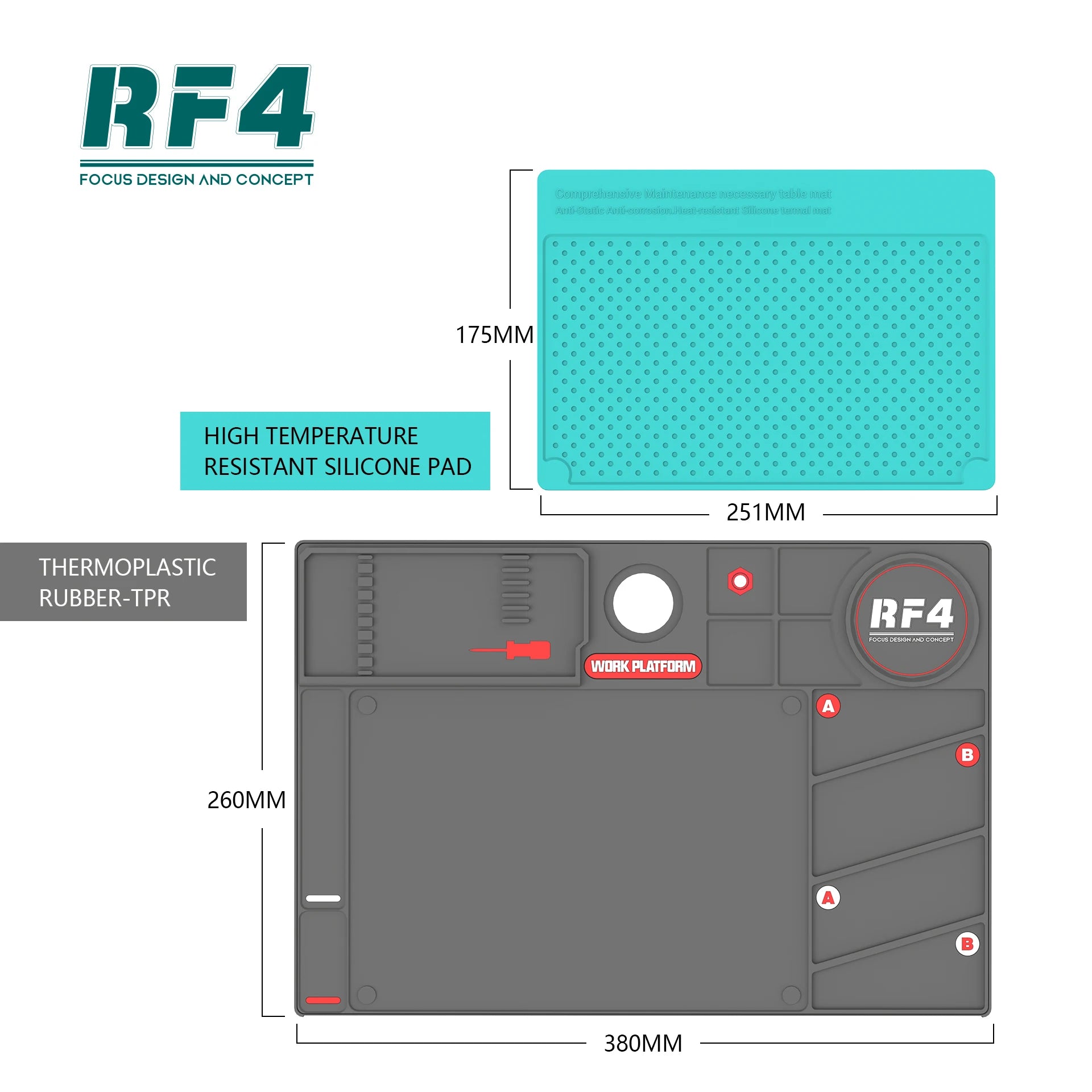 260x380MM, BGA Desktop Station Phone Repair  Pad Maintenance Platform RF-PO2