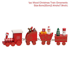 Christmas Plastic/Wooden Train Merry Cristmas Ornaments Christmas Decor For Home 2024 Xmas Tree Decor Noel Navidad NewYear Gifts