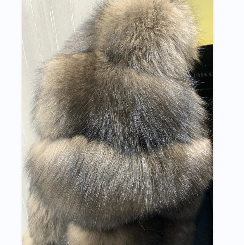 Detachable Real Fox Fur Jacket for Women