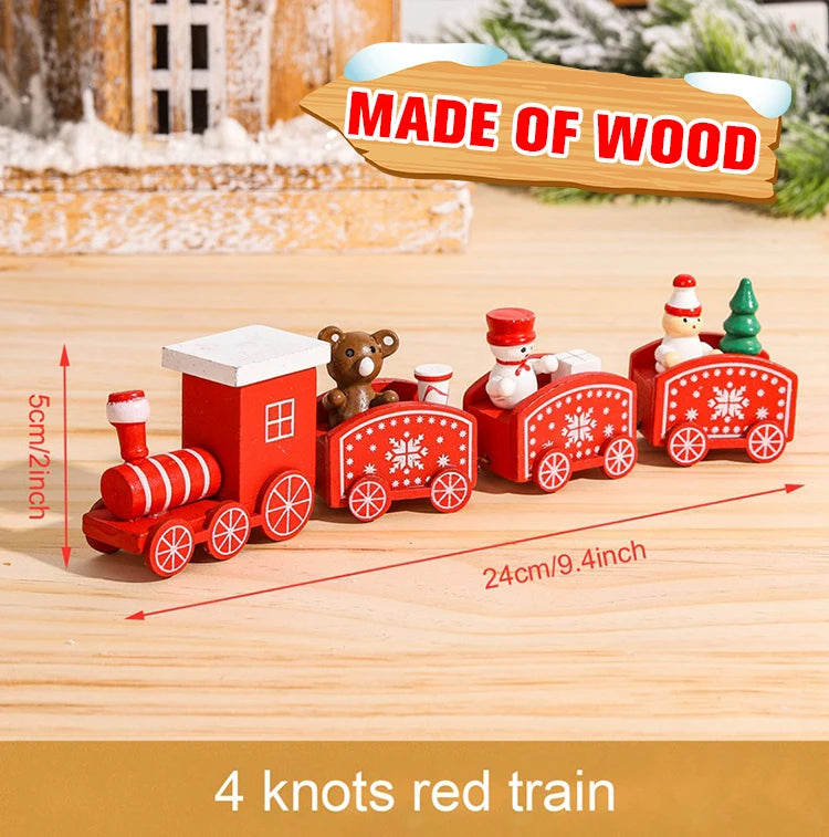 Christmas Plastic/Wooden Train Merry Cristmas Ornaments Christmas Decor For Home 2024 Xmas Tree Decor Noel Navidad NewYear Gifts