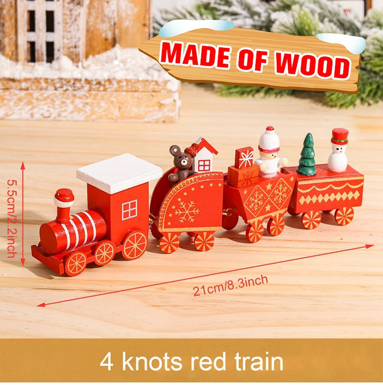 Christmas Plastic/Wooden Train Merry Cristmas Ornaments Christmas Decor For Home 2024 Xmas Tree Decor Noel Navidad NewYear Gifts