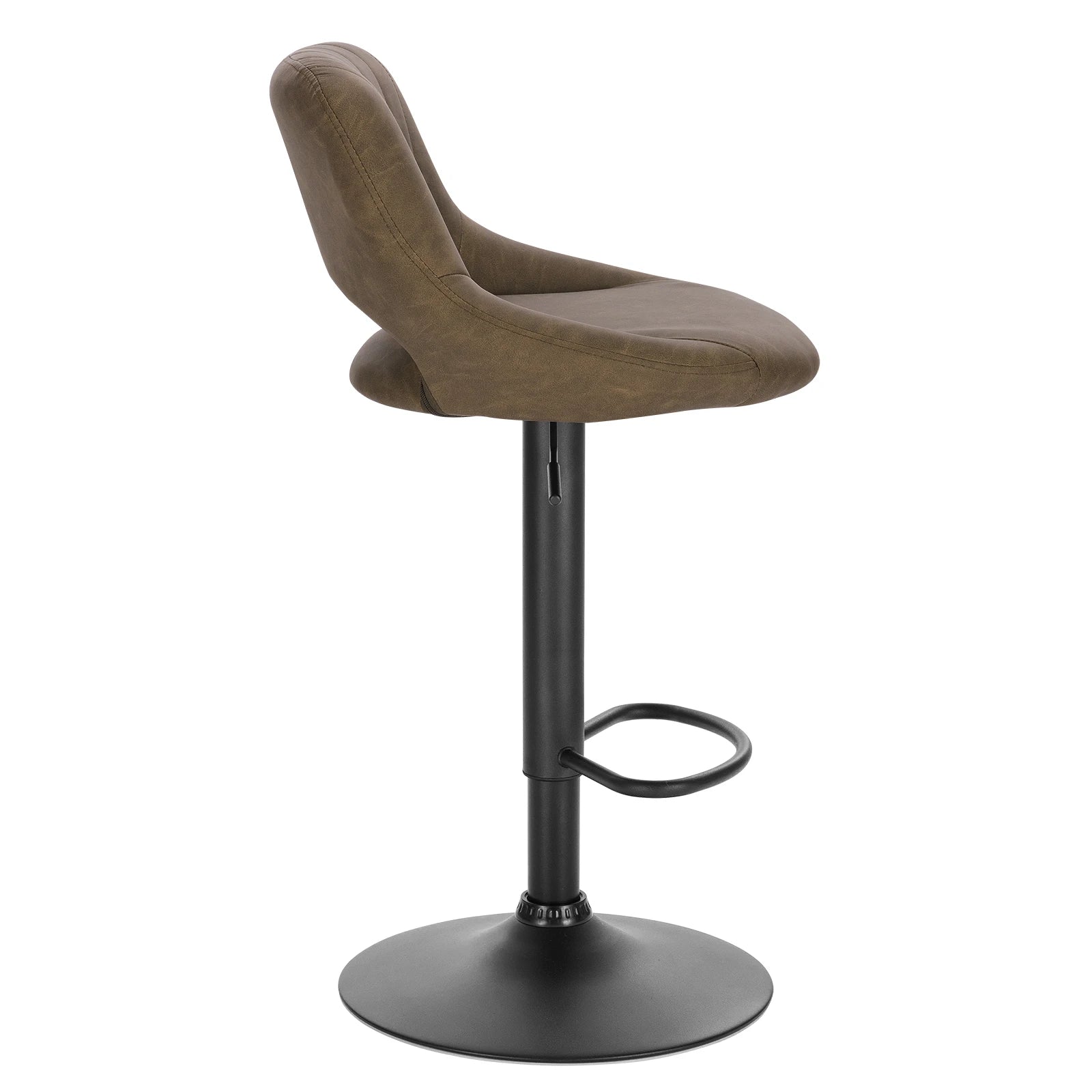 Faux Leather Bar Stools with Backrest 360° Rotatable