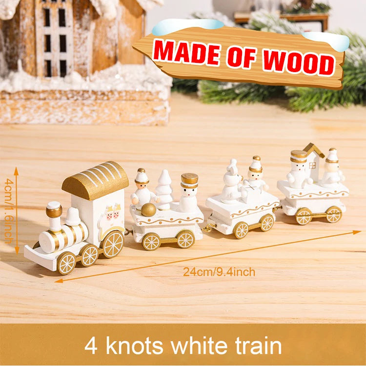 Christmas Plastic/Wooden Train Merry Cristmas Ornaments Christmas Decor For Home 2024 Xmas Tree Decor Noel Navidad NewYear Gifts