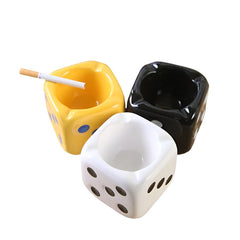 1PC Creative Ceramic Cigarette Ashtray Dice Shaped  Ash Tray Desk Accessories for Home Office