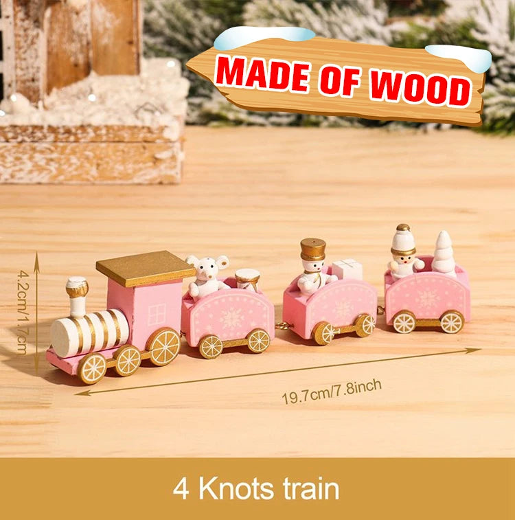 Christmas Plastic/Wooden Train Merry Cristmas Ornaments Christmas Decor For Home 2024 Xmas Tree Decor Noel Navidad NewYear Gifts