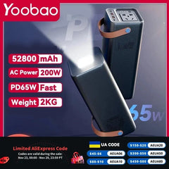 Yoobao EN200W 200W Portable Power Station 52800mAh Power Bank for mini 4 pro Redmi 10C Iphone 14 Pro Max Realme GT OnePlus 10T