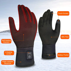 Heated lined gloves with Touch Screen for Men and Women, Rechargeable Thin Gloves，Cycling, camping, working, walking