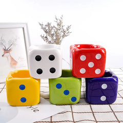 1PC Creative Ceramic Cigarette Ashtray Dice Shaped  Ash Tray Desk Accessories for Home Office