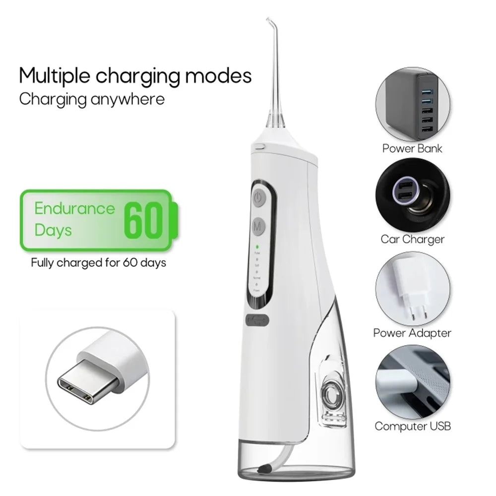 Oral Irrigator USB Rechargeable Water Flosser Portable Dental Water Jet