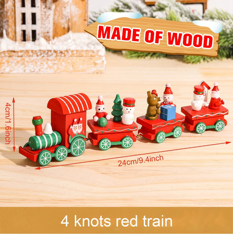 Christmas Plastic/Wooden Train Merry Cristmas Ornaments Christmas Decor For Home 2024 Xmas Tree Decor Noel Navidad NewYear Gifts