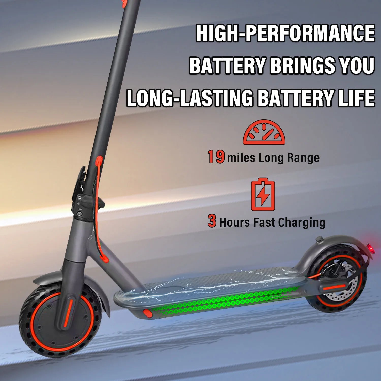 350W Adults Electric Scooter 36V 10.4AH 30km/h Max Speed 8.5 inch Solid Tires eScooter Electric Kick Scooter 35KM Range with APP