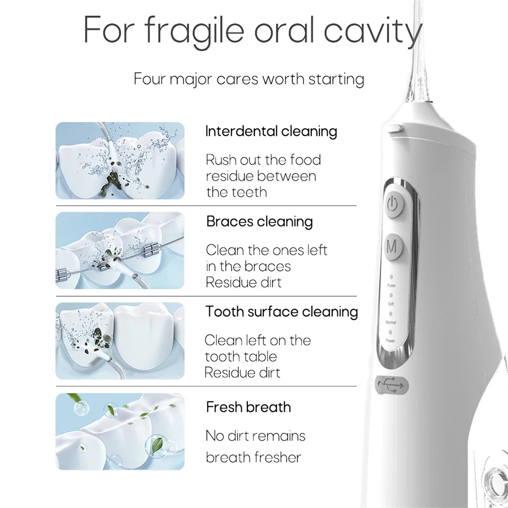 Oral Irrigator USB Rechargeable Water Flosser Portable Dental Water Jet