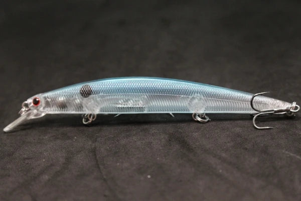 Minnow Fishing Lure 12.7cm 12.5g Long and Slim Running Beads on Bottom 3 Hooks Tight Action Jerkbait Slow Floating M672