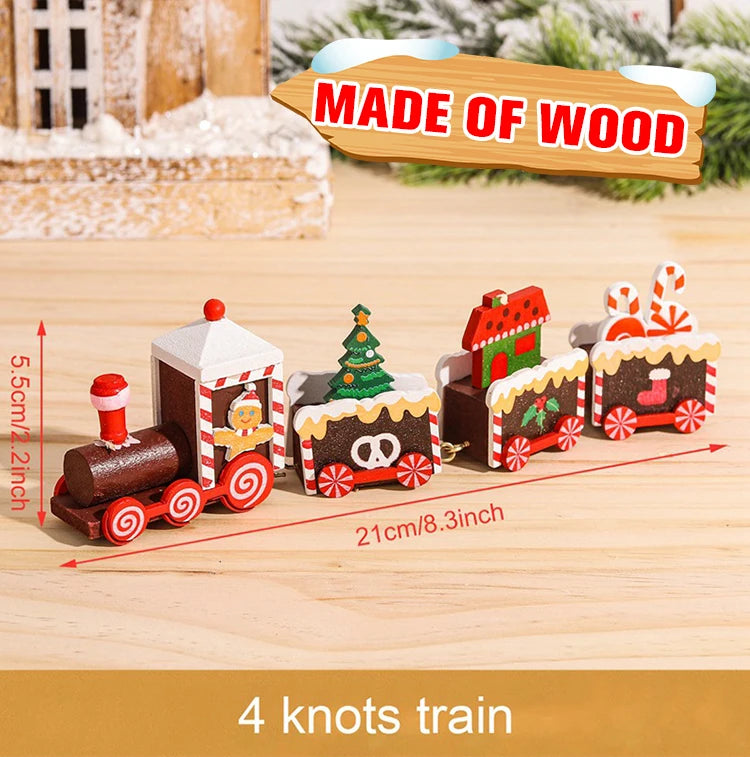 Christmas Plastic/Wooden Train Merry Cristmas Ornaments Christmas Decor For Home 2024 Xmas Tree Decor Noel Navidad NewYear Gifts