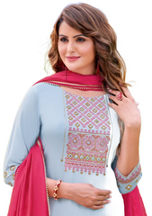 Anupma Viscose Silk With Soft Cotton Inner Straight Viscose Kurti Dupatta