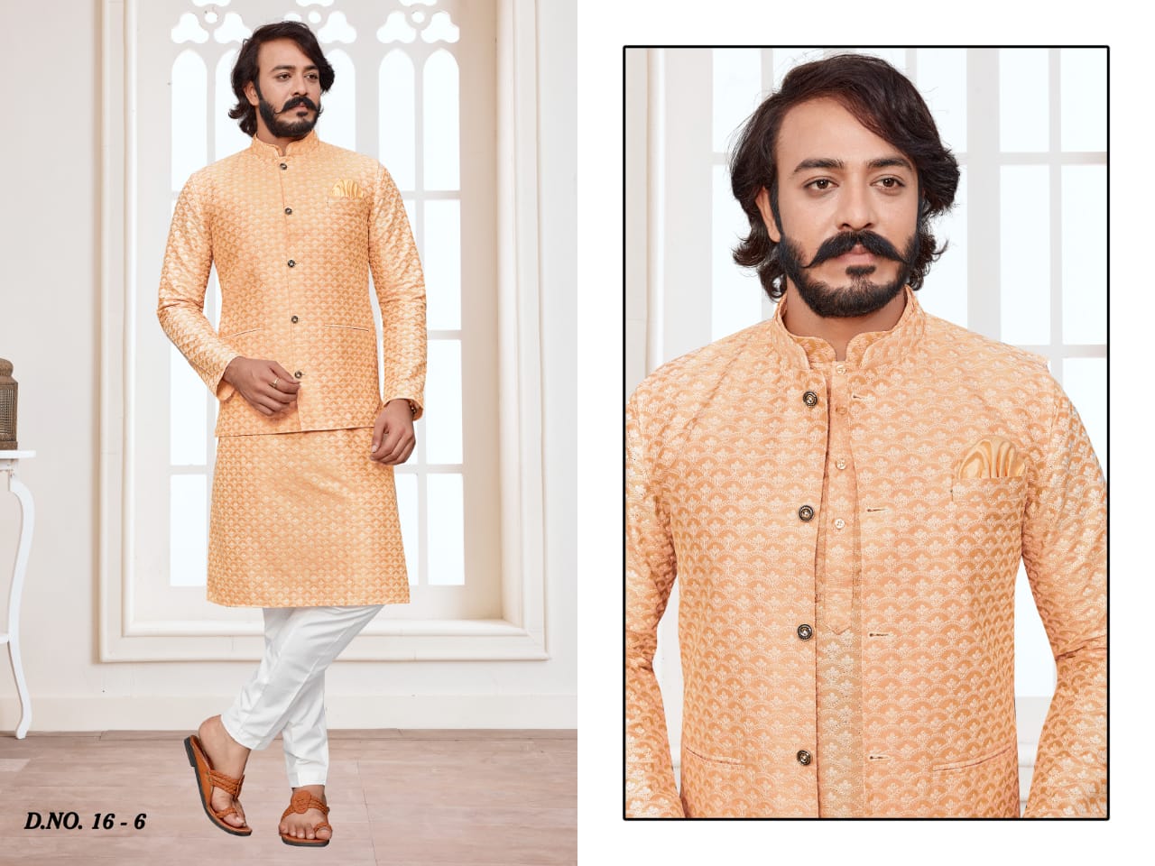 Cotti New Collection Of Mens Ethnic Stylish Dashing Latest Design Lucknawi Nehru Jacket And Kurta Payjama Combo Set