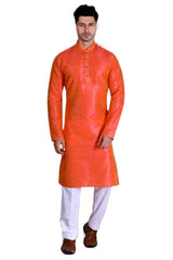 Latest Stylish Classy Rich Look Attractive Solid Ethnic Wear Dashing Mens Silk Kurta Payjama Set