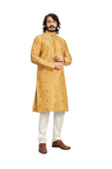 Dashing Super Stylish Formal Office Wear Unique Design Embroidery Lace Work Silk Kurta Payjama For Special Occasion