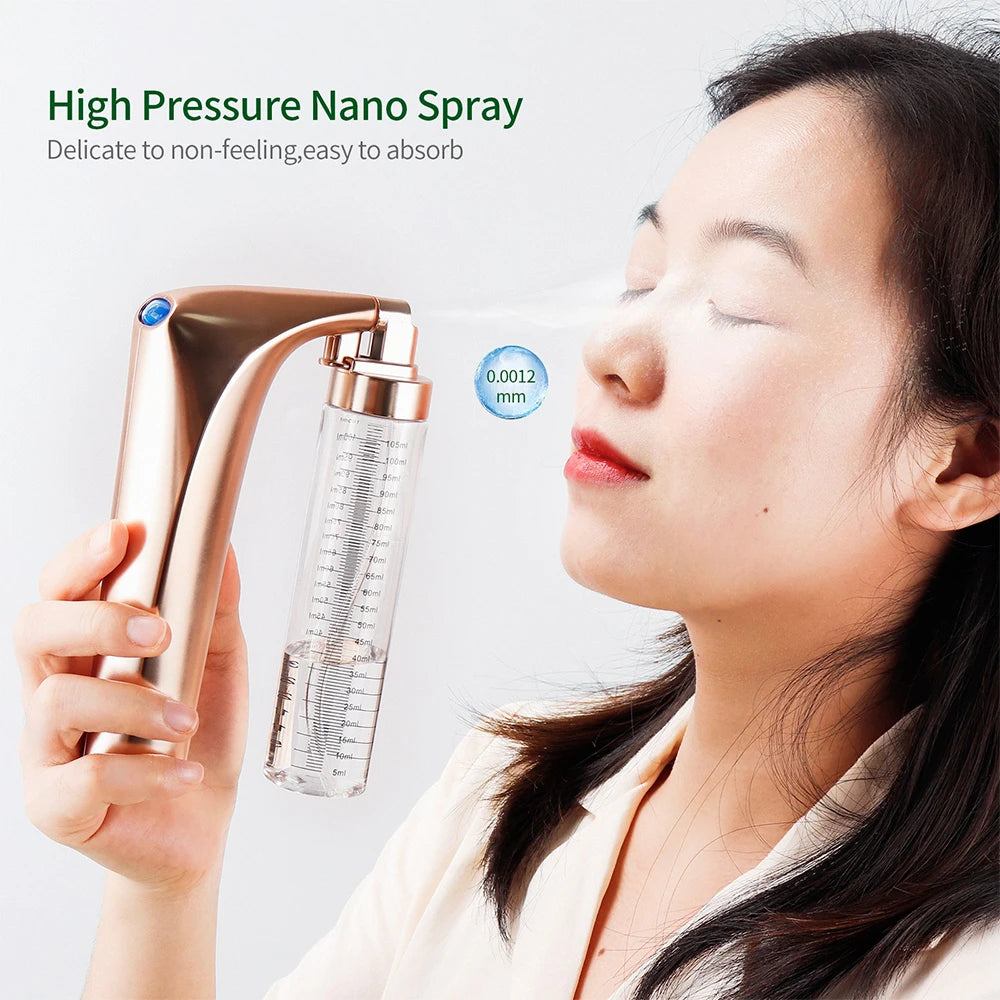 High Pressure Nano Spray Face Sreamer Facial Water Oxygen Injection Instrument Airbrush