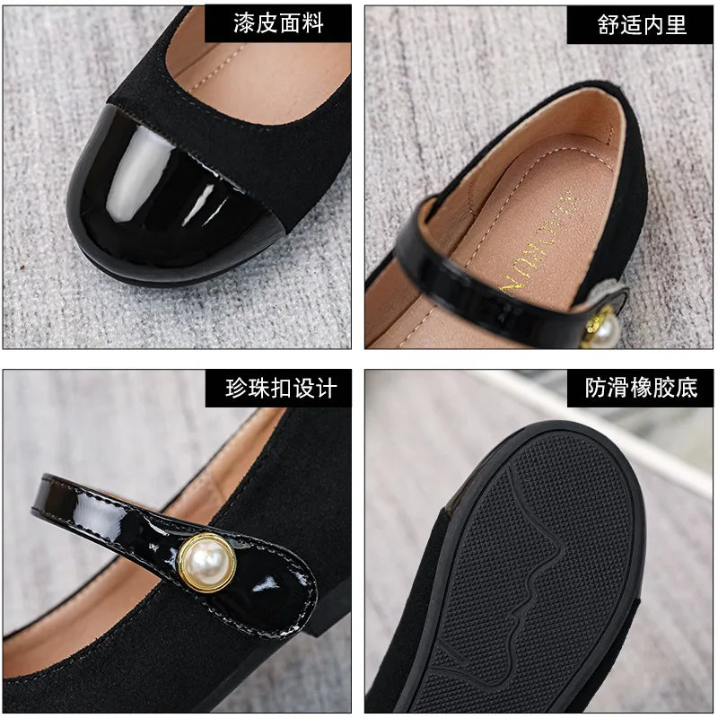 Girl's Leather Single Shoes Kid's Flat Shoes