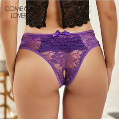 Women's Panties And Thongs Cutout Plus Size Lace Crotchle Underpanties ss Briefs Tanga Erotic Underwear Lingerie