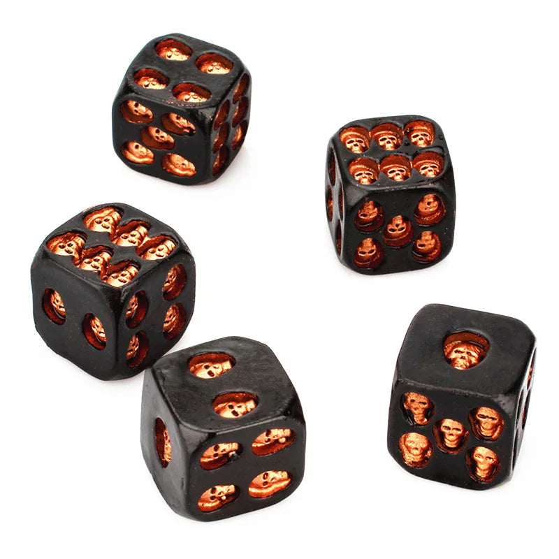 Resin Skull Dice Statue Halloween Board Game Dice Office Desk Decor