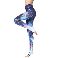 Cloud Hide Yoga Pants Women High Waist Trainer Sports Leggings Long Tights Floral Push Up Running Trouser Workout Tummy Control