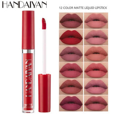 Matte Liquid Lipstick Velvet Pigments Lip Gloss Waterproof Moisturizer Nonstick Cup Lip Tint