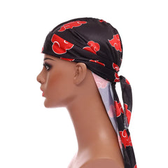 Street Hip-Hop Silky Durags For Men Print Bandana Turban Hat Unisex Doo Durag