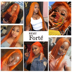 Blonde Orange Bundles With Closure Straight Hair Bundles With Closure Brazilian Hair Weave