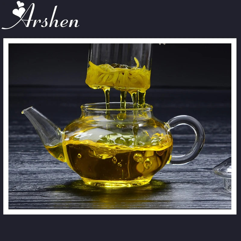 Filterable Heat-resistant Glass Teapot Double Wall or With Stainless Steel Spring Teapot Clear Glass Tea Pot