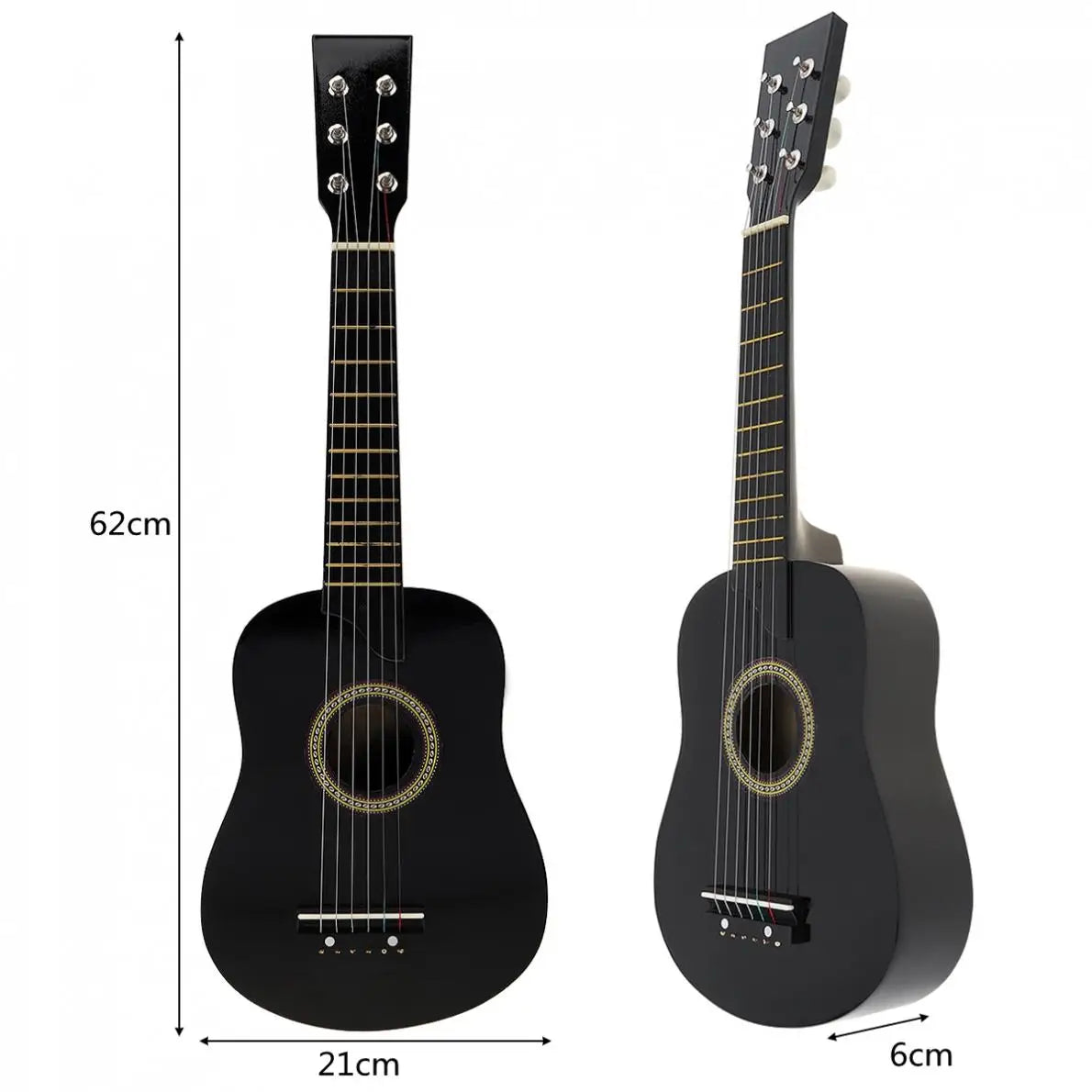 Guitar 25 Inch Basswood Acoustic Guitar with Pick Strings Toy Guitar for Children and Beginner