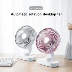 Electric USB Auto Rotation Desktop Fan 4000mAh Rechargeable Air Cooling