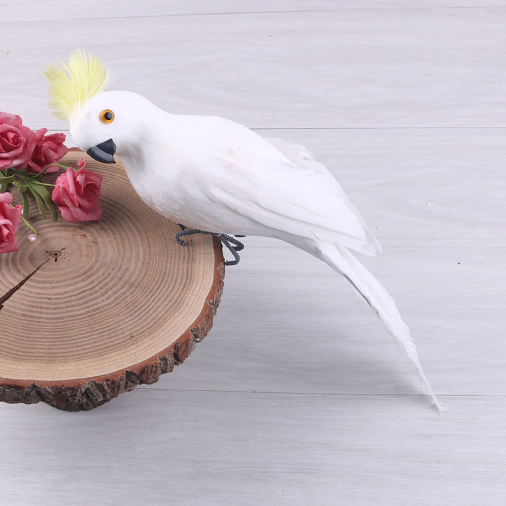 25/35cm Handmade Simulation Parrot Creative Feather Lawn Figurine Ornament