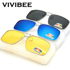 Mens Metal Clip on Sunglasses for Myopia Eyeglasses