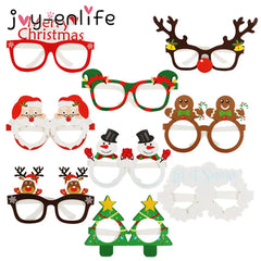 Santa Claus Xmas Tree Elk Paper Glasses Frame Christmas Glasses Photo Prop Christmas decorations