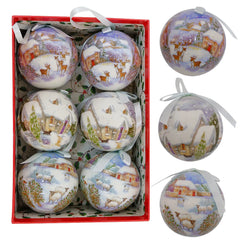 6PCS Xmas Tree Hanging Ball Ornament Decorations Gift New Year Navidad Eazy Hang Ball