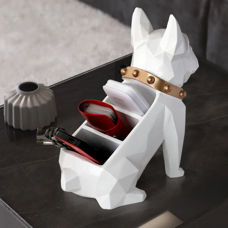 Resin Dog Figurines Home Décor Office Table Storage Box Accessories For Lliving Room