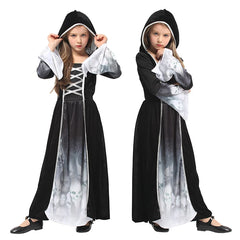 Scary Grim Reaper Girl Dress Scythe Witch Costume Ghost Terror Skull Cosplay Halloween Costume