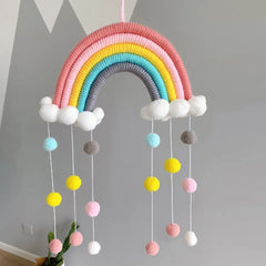 Woven Rainbow Ball Pendant Kids Room Hanging Ornament Balcony Home Wall Decor