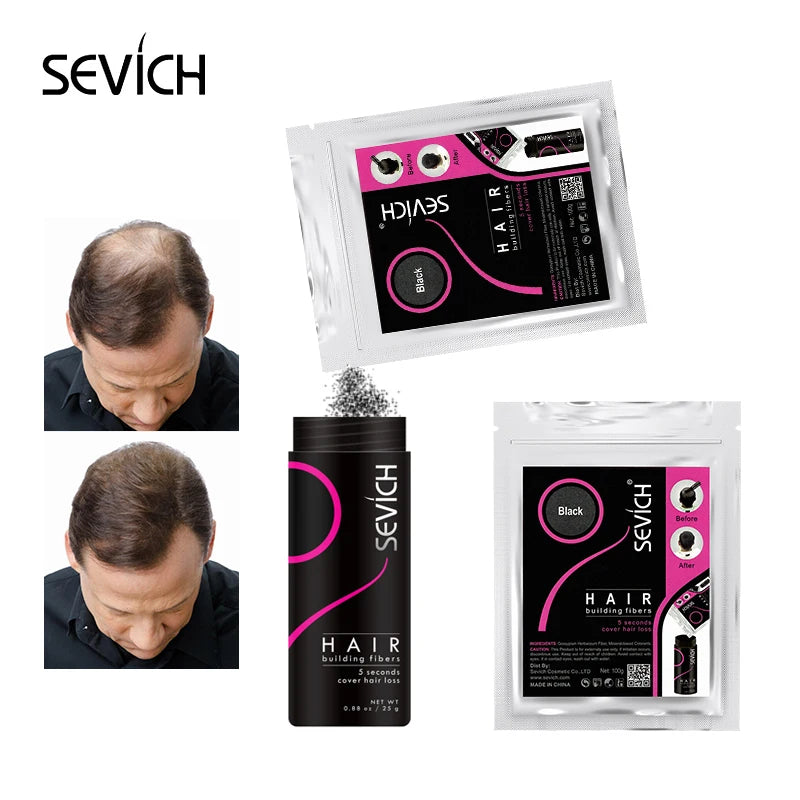 Sevich 100g 10 Color Keratin Hair Loss Building Fiber Hair Growth Fiber Refill Hair Loss Concealer